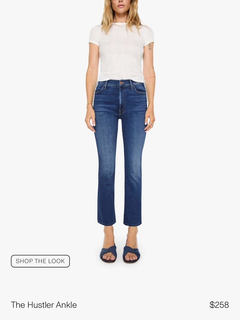 MOTHER The Hustler Ankle Jeans — Indigo Blue